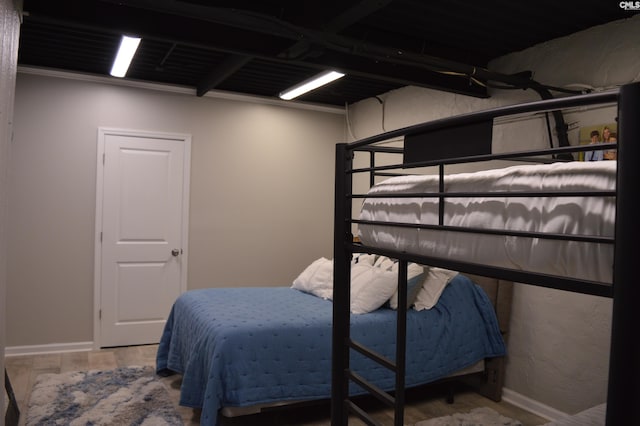 bedroom with baseboards