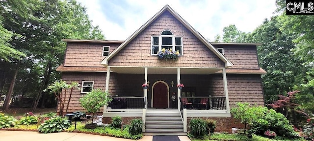 view of front of home featuring covered porch