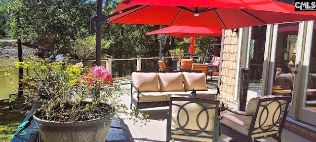 view of patio with an outdoor living space