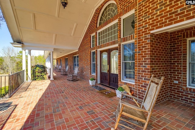 view of patio with a porch