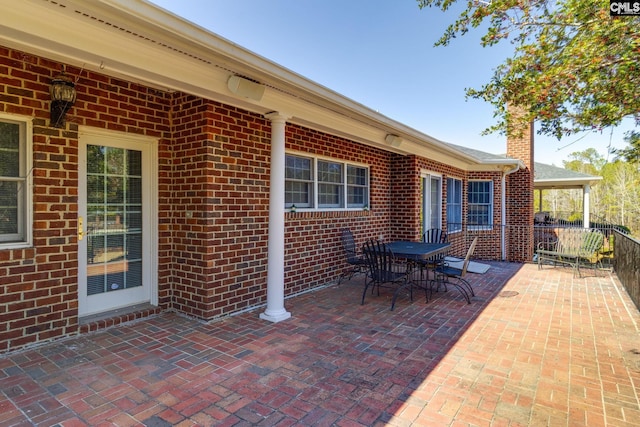 view of patio featuring outdoor dining space