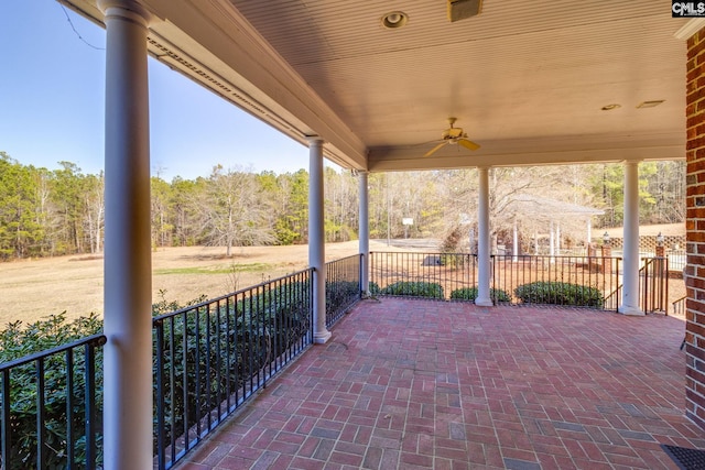 view of patio / terrace with a ceiling fan