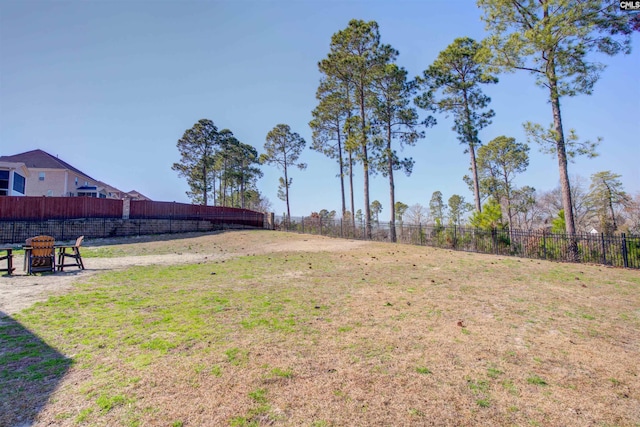 view of yard featuring fence