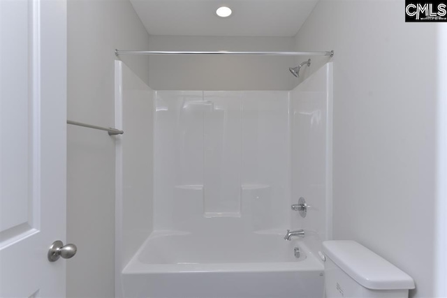 full bath with shower / bathing tub combination and toilet