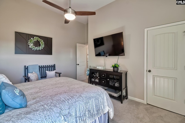 bedroom featuring carpet floors and baseboards