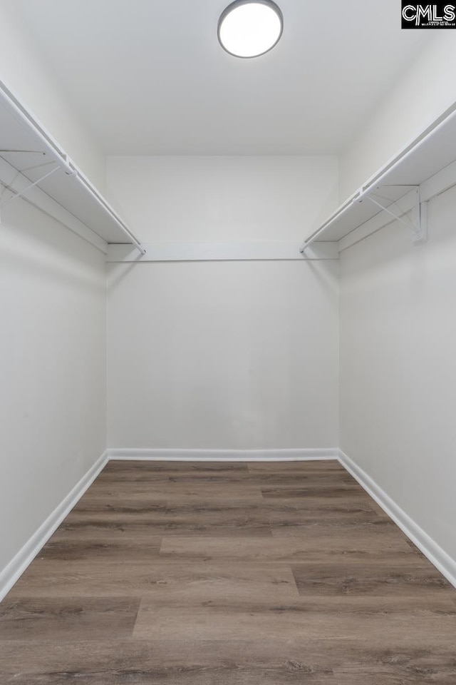 spacious closet with wood finished floors