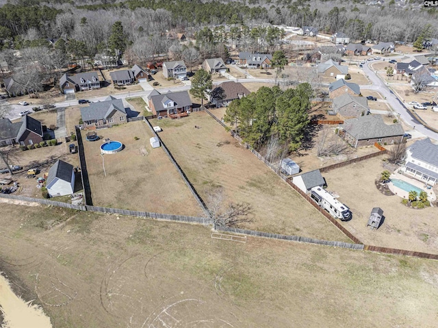 bird's eye view with a residential view