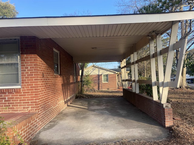 view of car parking with an attached carport