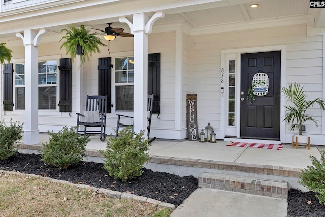 entrance to property with a porch