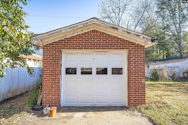 view of garage