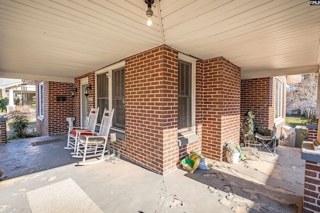 view of patio featuring covered porch