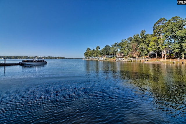 property view of water featuring a dock