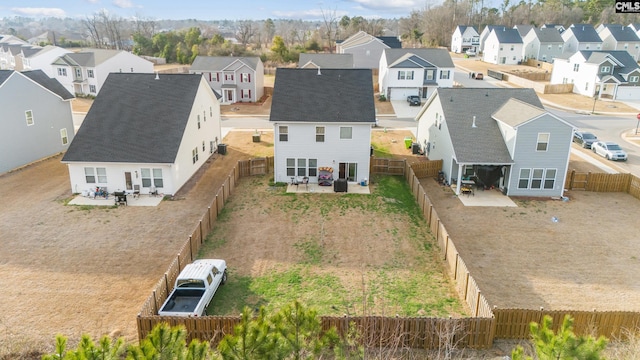 aerial view with a residential view