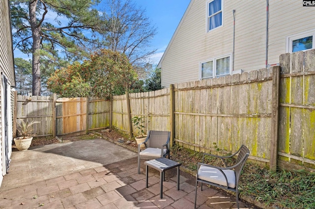 view of patio / terrace featuring a fenced backyard