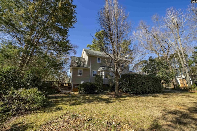 view of yard with fence