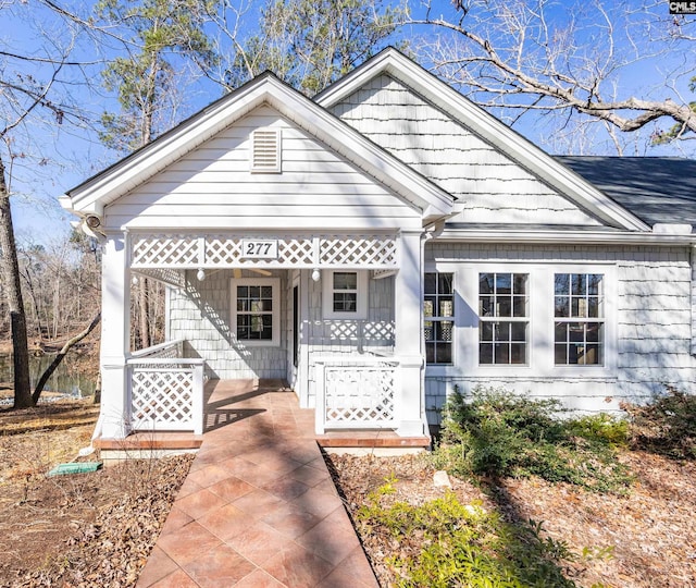 view of front of home with covered porch