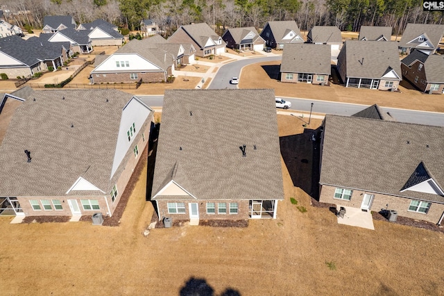 aerial view with a residential view