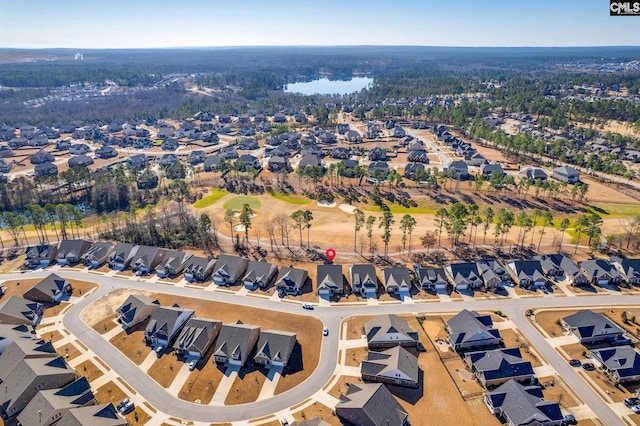 drone / aerial view with a residential view