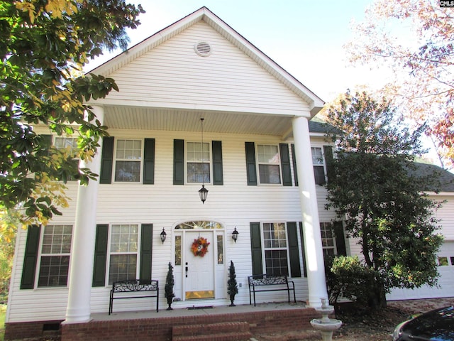 view of front of home with covered porch