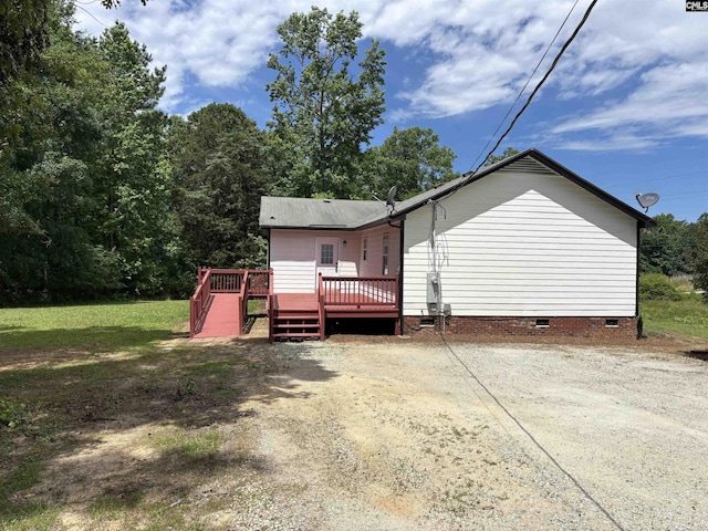 349 Federal Ln, Prosperity, SC 29127 - view of property exterior featuring crawl space and a deck