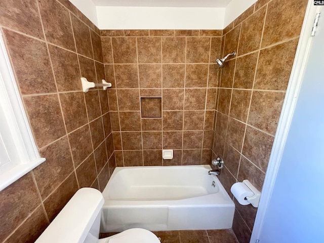 full bathroom featuring toilet and shower / tub combination