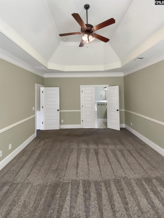 150 Grey Oaks Ln, Lexington, SC 29072 - interior space featuring baseboards, a raised ceiling, a ceiling fan, and ornamental molding