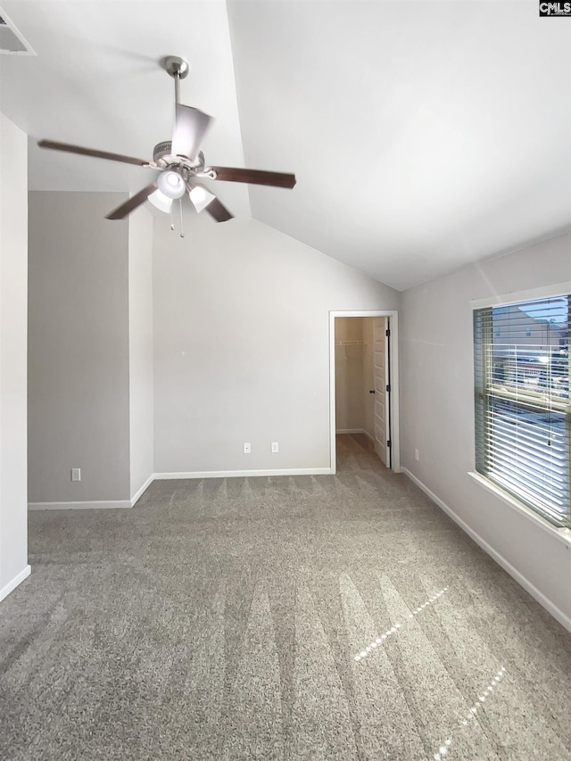 150 Grey Oaks Ln, Lexington, SC 29072 - unfurnished room with carpet flooring, vaulted ceiling, visible vents, and baseboards