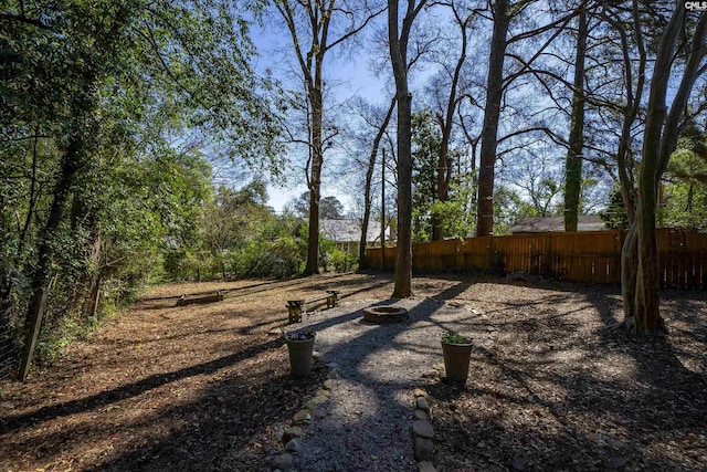 view of yard with fence