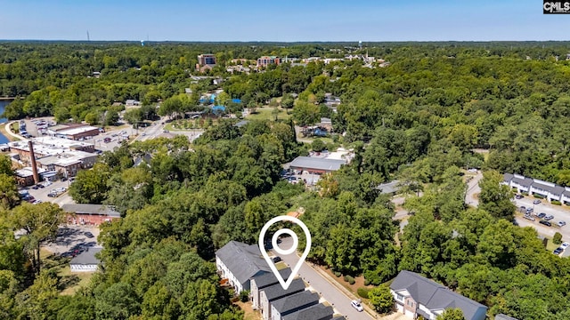 bird's eye view with a forest view