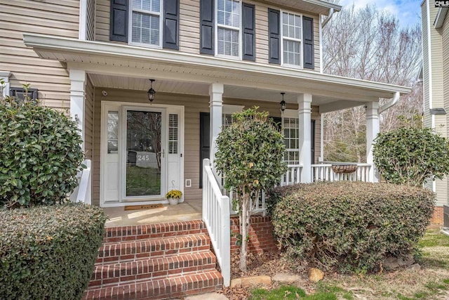 property entrance with a porch