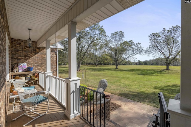 view of patio with a porch