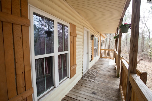 wooden deck with a porch