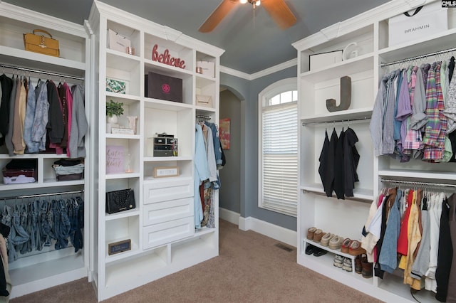 closet featuring visible vents