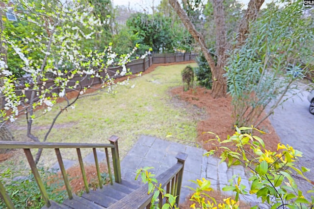 view of yard with fence