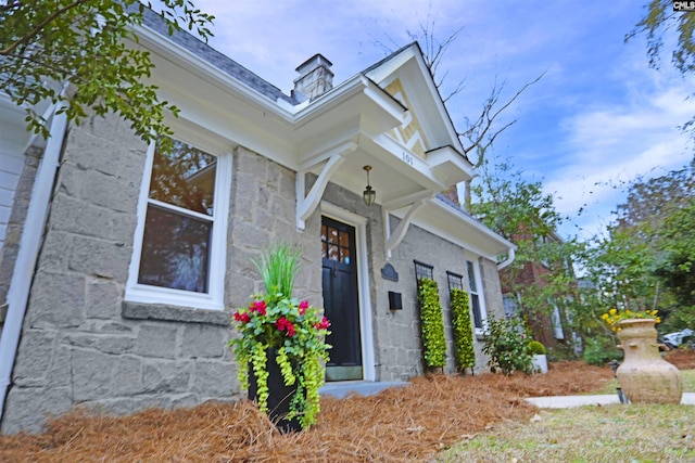 view of front of house with stone siding