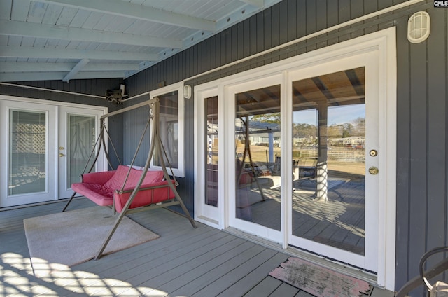 deck featuring french doors