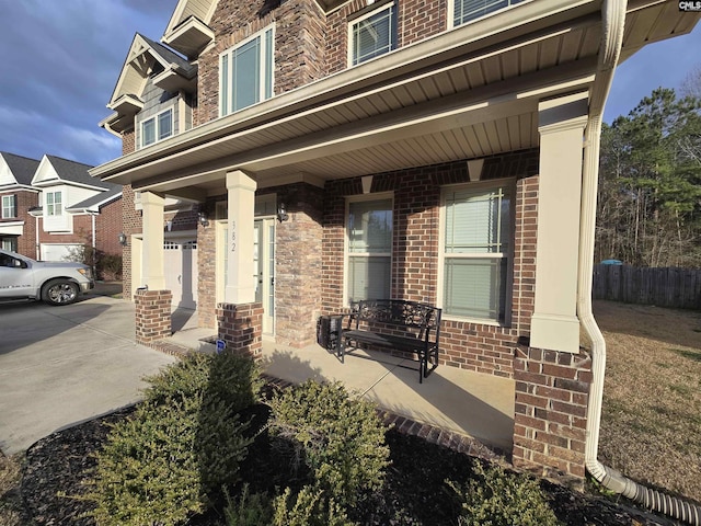 view of patio / terrace with a porch