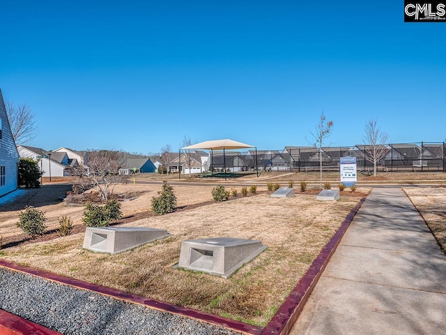 view of yard with fence