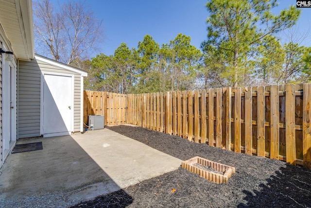 view of patio / terrace featuring a fenced backyard