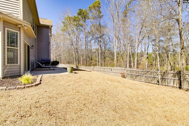 view of yard with fence