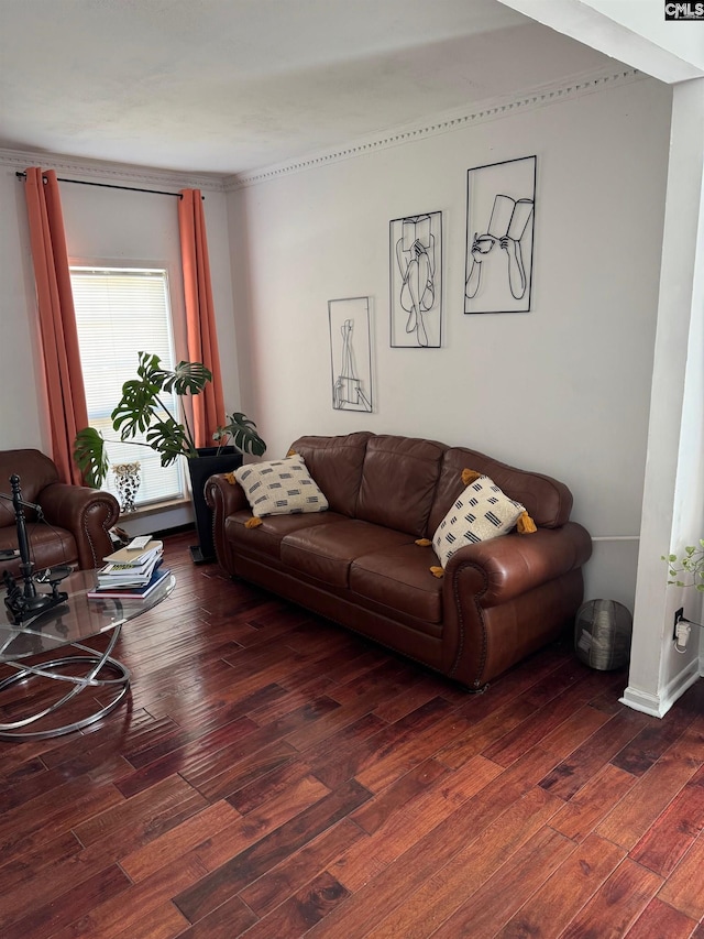 living room with hardwood / wood-style flooring