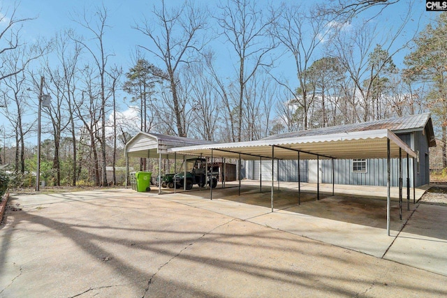 exterior space with a carport