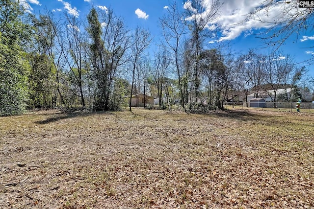 view of yard featuring fence