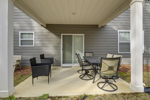 view of patio featuring outdoor dining space