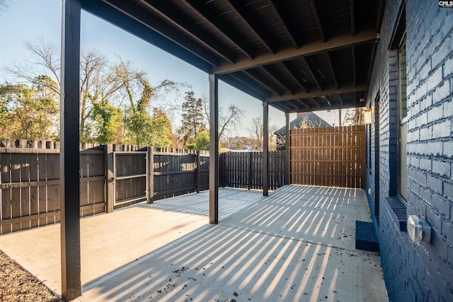 view of patio featuring a fenced backyard