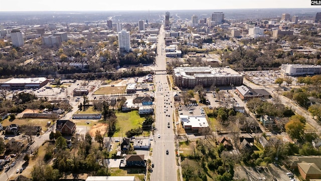 drone / aerial view with a city view