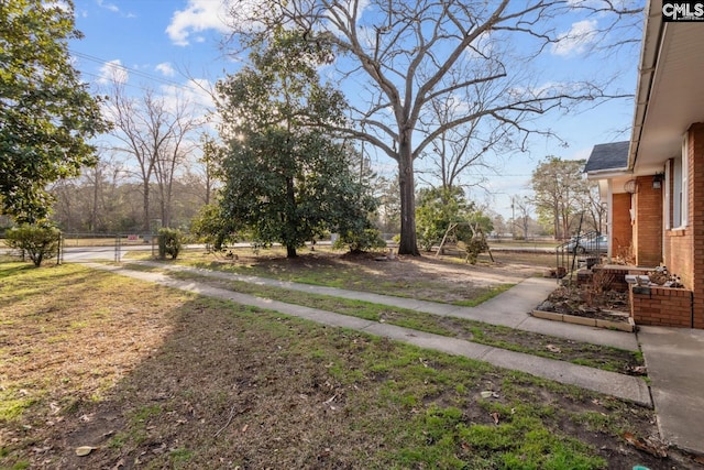 view of yard with fence