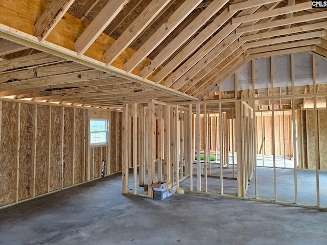 miscellaneous room with vaulted ceiling