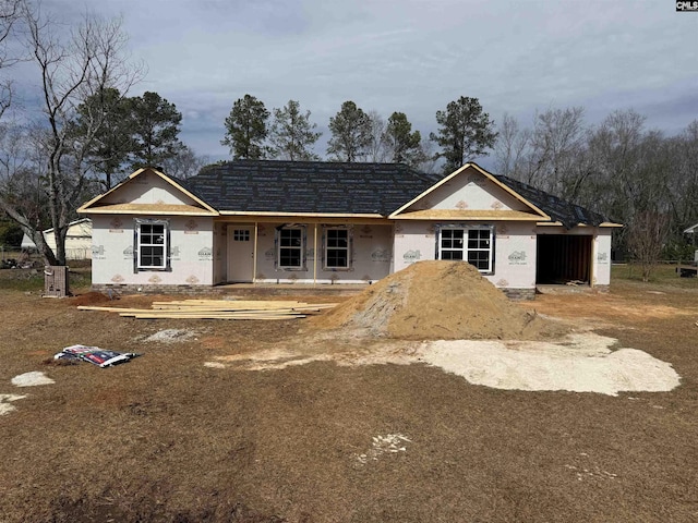 view of unfinished property