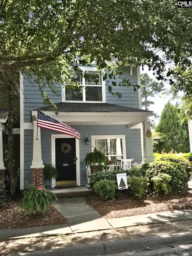 view of front of home with covered porch